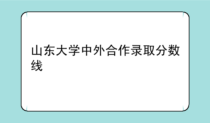 山东大学中外合作录取分数线