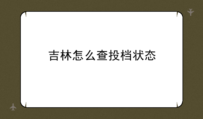 吉林怎么查投档状态