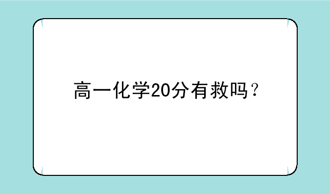 高一化学20分有救吗？