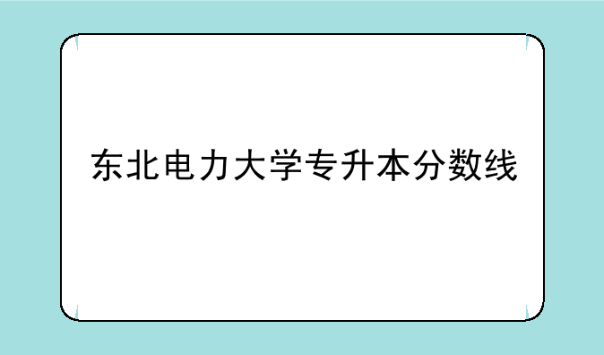 东北电力大学专升本分数线