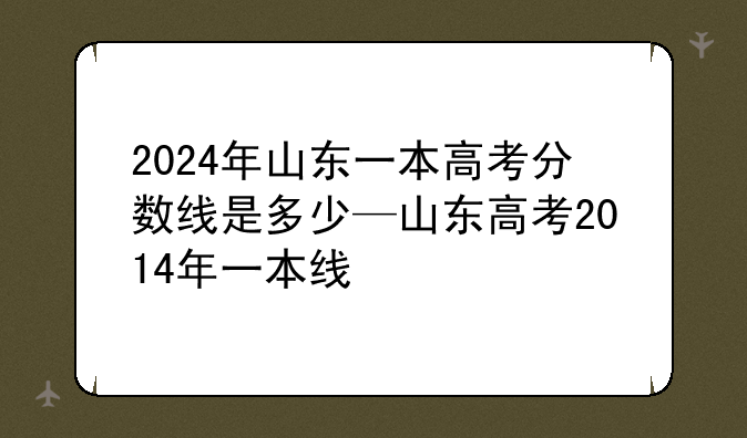 2024年山东一本高考分数线是多少—山东高考2014年一本线